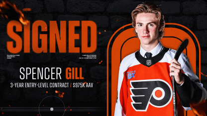 Flyers Sign Defenseman Spencer Gill to Three-Year, Entry-Level Contract