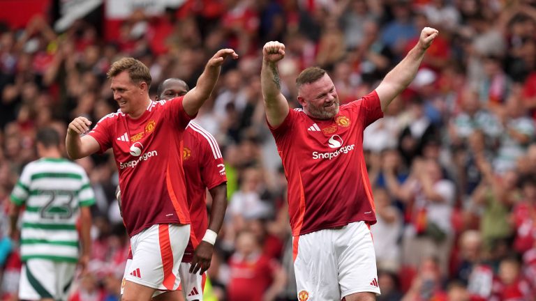 'It's just the running' – Wayne Rooney pokes fun at himself after scoring stunning free-kick for Man Utd in legends match against Celtic