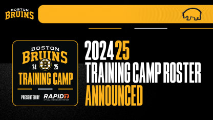 Bruins Announce Roster and Schedule for 2024 Boston Bruins Training Camp, Presented by Rapid7 