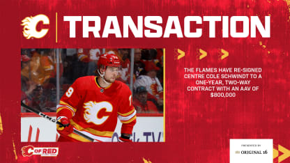 Flames Re-Sign Cole Schwindt