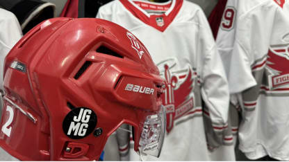 USHL players, refs wear special decals in honor of Gaudreau brothers at Fall Classic