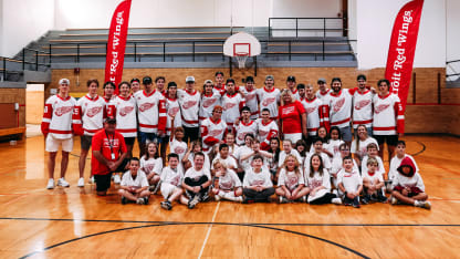 Red Wings prospects introduce hockey, encourage reading to students at Central Grade School